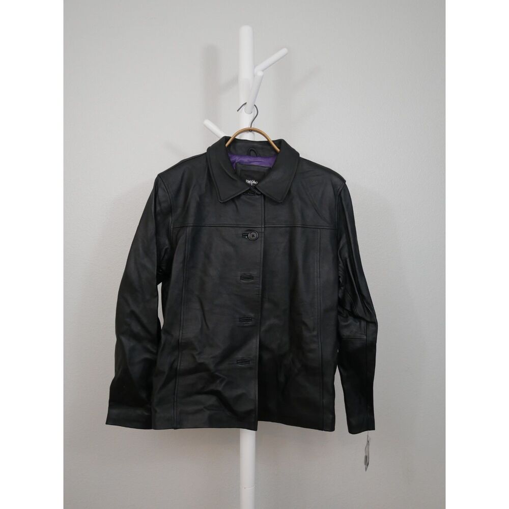 Mossimo Genuine Lambskin Leather Jacket Black Size L New With Tags